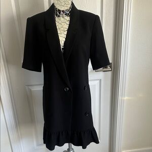 Three Floor Black Dress with Mirror Detail